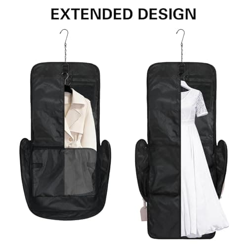 TONRUYN Travel Garment Bags for Women Suit Carrier Dress Bag 50'' Carry on Garment Bag for Business Trips 2 in 1 Hanging Suitcase Luggage with Shoulder Strap fit 15.6 Inch Laptop, Pink — view 6