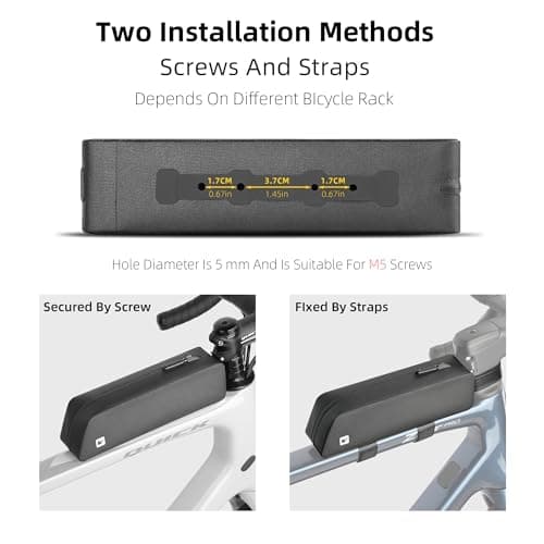 Rhinowalk Bike Top Tube Bag Bike Frame Bag with Zipper Fully Waterproof and Stable Professional Cycling Accessories for Mountain Road Bicycle-Black — view 3