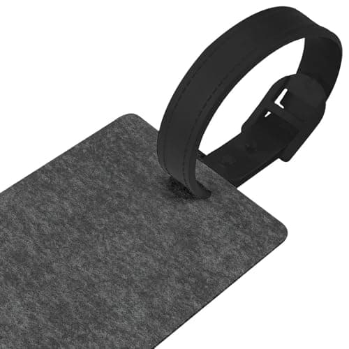 Felt Texture Charcoal Black Luggage Tags Name Id Label Suitcase Tags, Ideal for Travel Cruise Backpacks Bag — view 3