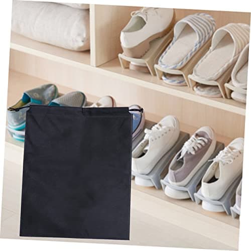 Shoes Storage Holder 8pcs Black Non-Woven Fabric Drawstring Bag — view 2