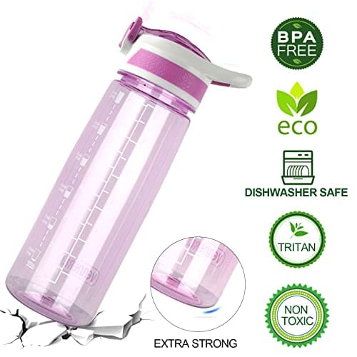 VENNERLI Water Bottle, 800 ML Water Bottle with Straw Leak-proof, Dust-proof, BPA-free, Tritan, Toxin Free Plastic Fitness Sport Water Bottle Drink Bottle Design for Girls Boy Gym School Office — view 6