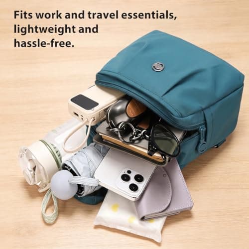 Anti Theft Backpack - Waterproof 2-Way Commuter Bag with Large Capacity Oxford Convertible Shoulder Tote - Stylish Multi-compartment Travel Handbag for Work Fitness Shopping,Blue (30x21x14cm) — view 5