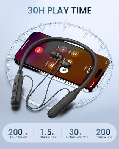 Nsyee V6.0 Bluetooth Neckband Earphones, 30H Playtime, Voice Assistant — view 2