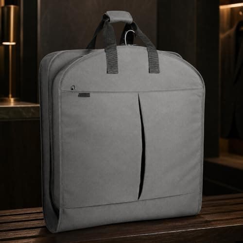 Premium Travel Garment Bags & 2-in-1 Duffle Suit Carriers – Light Grey 45L Holdall, Black XL Breathable Garment Bag, Dark Grey Water-Resistant Suit Cover, Foldable and Space-Saving (Dark Grey) — view 6