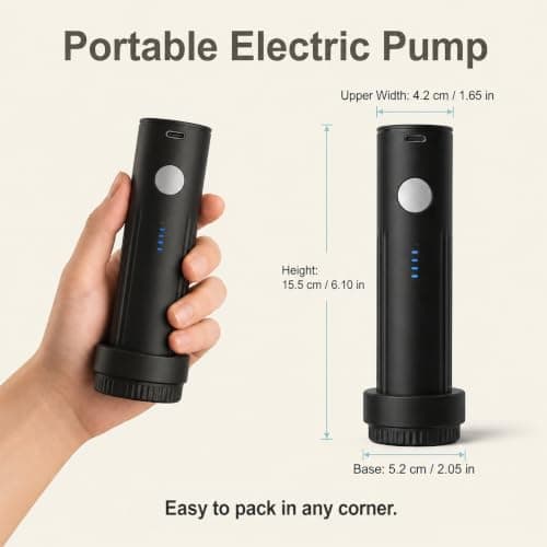 Portable Electric Vacuum Pump for Travel Bags Clothes USB-C Rechargeable — view 3