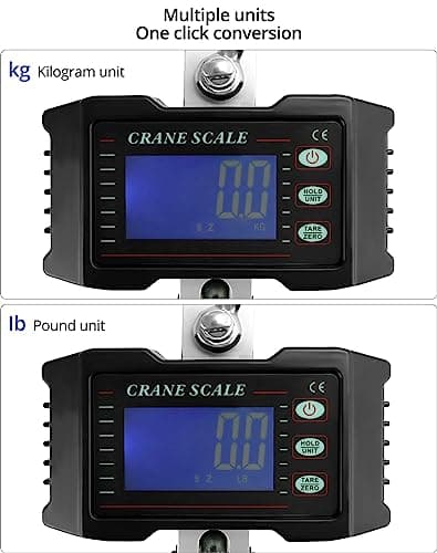 QWORK® Digital Hanging Scale, 1000KG / 2204LBS, Aluminum Digital Luggage Scale, For Wharf Weighing, Steel Raw Materials, Fishing — view 4