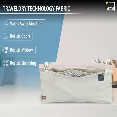 Lewis N Clarks RFID-Blocking Hidden Travel Wallet Münzbörse, Beige — view 2