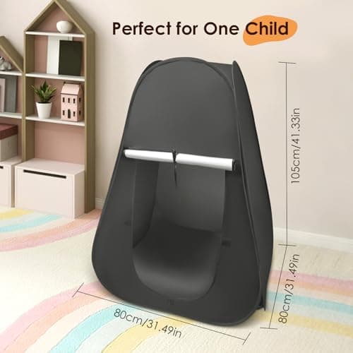 Neulriscn Sensory Tent, Pop Up Tent for Autism Kids, Calming Down Sensory Den for Autistic Children, Blackout Calm Corner for Anxiety Relief with Travel Carry Bag, Play and Relax Black Out Corner — view 2