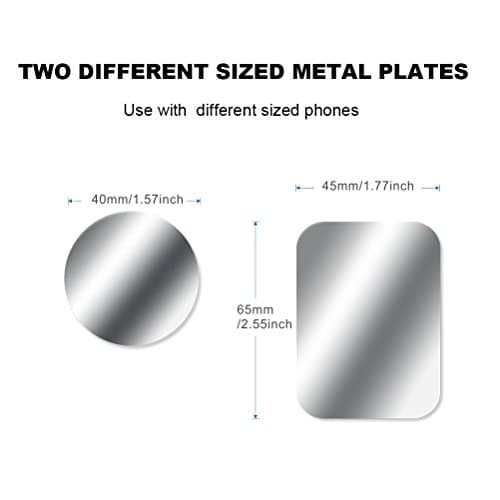 AJOXEL Metal Plate for Phone, [10 Pack] Replacement Mount Metal Plates Kits with Adhesive Universal for All Magnetic Car Phone Holder Cradle Magnet Car Mount, (4 Rectangular and 6 Round), Silver — view 4