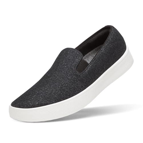Allbirds Men’s Wool Cruiser Slip-On, Comfortable Everyday Sneaker, Easy On/Off Walking Shoes, Natural Black (Blizzard Sole), 14