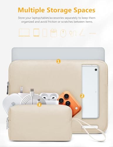 HYZUO 14-15 Inch Laptop Case Sleeve Bag Set for MacBook Air M5, Sand — view 2