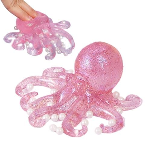 5.1 In Sparkling Octopus Stress Ball, Octopus Sensory Fidget Toy For Anxiety Relief, Squeez Stress Cute Animal sugar toys stress animal For stress rubber travel toys toys octopus classroom toy