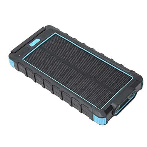 SIXRUN Portable Solar Phone, 20000mAh with and Flashlight (Black Blue)