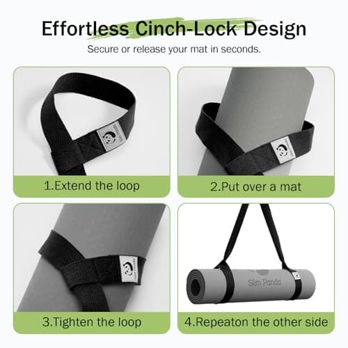Slim Panda Yoga Mat Straps for Carrying, Adjustable Yoga Mat Carrier (Yoga Mat Not Included) — view 6