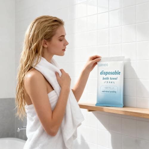 ERHAOG Disposable Bath Towels, 6/10/25 Pcs Large Travel Towel 55 * 28 in, Compressed Portable Washcloths for Beach Shower Hiking Swim Hotel Camping - Travel Essentials — view 2