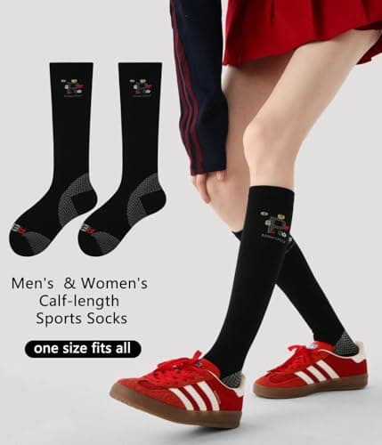 Compression Socks for Women Men, Flight Socks Compression Stockings for Sports Running Flying Fitting, Ankle Support Breathable Durable, Maternity Pregnancy Nurses Travel Knee High Socks, Unisex — view 2