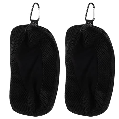 Kichvoe 2pcs Black Curved PU Ski Goggle Case for Eyewear Travel Protection
