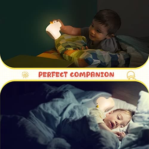UNEEDE Duck Night Light for Kids, Cute Silicone Baby Lamp Touch Control — view 6