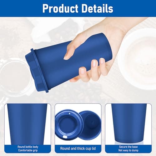 MSYU 15 Pack Reusable Coffee Cups with Lids Reusable Hot Cups Bulk 16 oz Plastic Tumblers Cup with Lids for Hot Drink Travel Coffee Mug with Lid to Go Coffee Cups for Hot and Cold Drinks (Colorful) — view 3