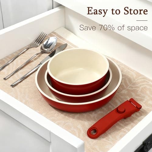 GiPP 5PCS Pots and Pans Set Non Stick with Detachable Handle — view 5