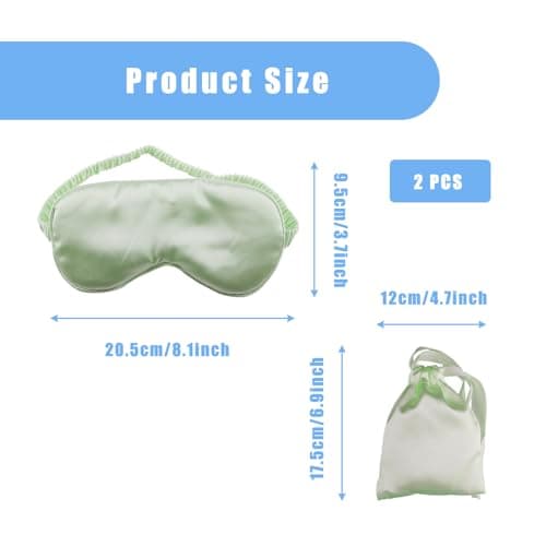 Bojueshaw Blackout Sleep Mask,Silk Eye Mask with Adjustable Strap,Ultra Soft Blindfold for Travel,Yoga,Meditation & Deep Sleep(Green) — view 2
