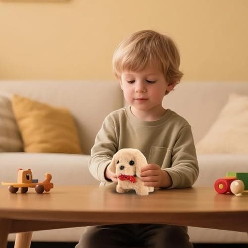 Mtbricey Walking Dog Toys for Kids Realistic Stuffed Khaki Robot Puppy — view 4