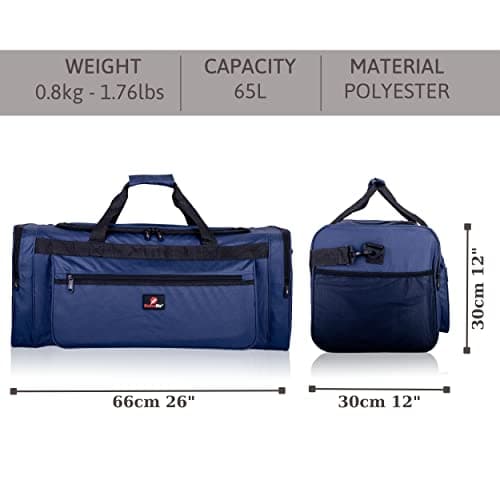Roamlite Travel Duffle Holdalls - Weekend or Very Big Overnight Bag - Gym Sports Kit - 66x30x30 cm RL58N (Navy) — view 2