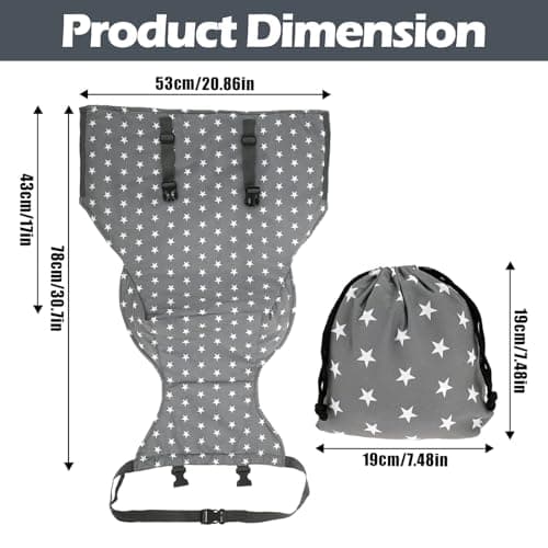 Portable Baby High Safely Seat Harness for Toddler Infant High Chair Fixed and Fallproof Baby Travel Essential High Booster Seat with Adjustable Straps Shoulder Belt Travel High Chair for Toddlers 1-3 — view 3
