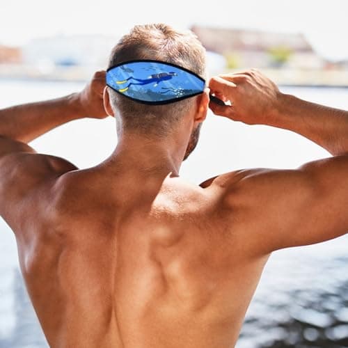 Valicaer Diving Mask Strap, Neoprene Blue B, Hair Protector, Water Sport Gear for Swimming, Diving, Snorkeling — view 5