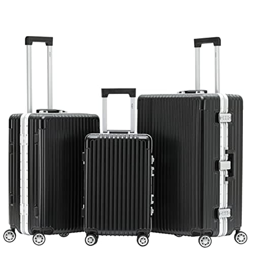 Flight Knight Premium Travel Suitcase - 8 Spinner Wheels - Built-in TSA Lock Lightweight Aluminium Frame, ABS Hard Shell Carry on Check in Luggage Highly Durable - Approved for Over 100 Airlines