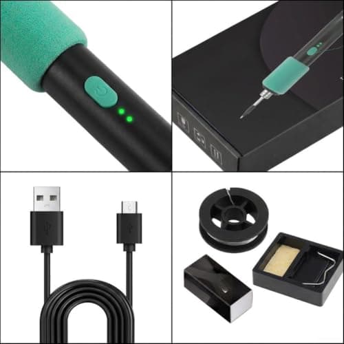 Cordless USB Soldering Iron 15W Portable Welding Tools Fast Heating 8s Adjustable Temp 180-450C Sleep Mode, for DIY Repair Travel Kit(Color Box Packing) — view 3