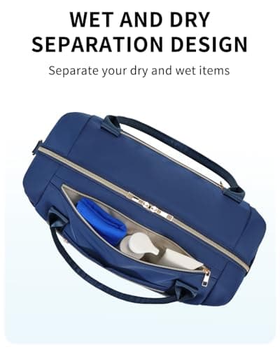WANDF 45x36x20 Cabin Bag for EasyJet Airlines Underseat Carry on Hand Luggage with Shoe Compartment, Wet Pocket & TSA Approved Quart Size Bag, Travel Duffel Holdall for Women and Men (Navy Blue) — view 4