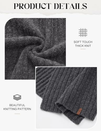 Vijamiy Winter Scarf Lightweight Long Knitted Scarves for Women Men — view 3