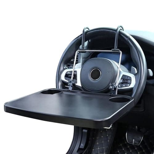 Steering Wheel Tray - Foldable Back Seat Headrest Tray With Hook, Laptop Car Desk For Adults Driver, Portable Car Seat Travel Trays Table, Food Snacks Tablet Holder