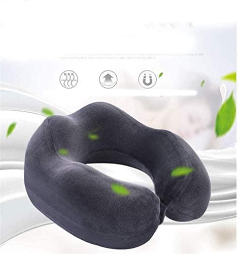 NCRD Travel Neck Pillow Sleep Kit - 100% Memory Foam Travel Pillow, Car Airplane Travel Pillow Neck Pillow Nap Lunch Break Student Memory Foam U-shaped Pillow (Color : Gray) — view 3