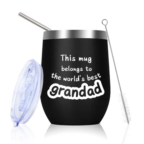 Huaceary Best Grandpa Gifts 12oz Travel Mug, Fathers Day Grandad Gift for Grandad Birthday Gifts for Grandpa Presents for Grandads Gramps Gift for Men Christmas Valentines Grandads