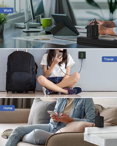 33W USB Plug Fast Charge, 6-Port Multi Charger Plug UK Charging Plug Power Adapter Multiple Quick Charge 3.0 Wall Plug for iPhone 16 15 14 13 12 11 Pro Max XR XS 8 Plus, iPad, Samsung, Handy — view 5
