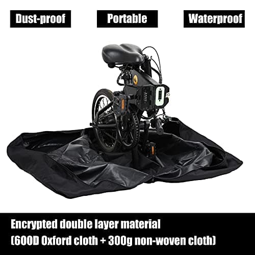 Rhinowalk Folding Bike Bag for 20 inch Folding Bikes - Waterproof Bicycle Travel Carrying Case Outdoors Bike Transport Bag for Cars Train Air Travel (Black 20inch) — view 5