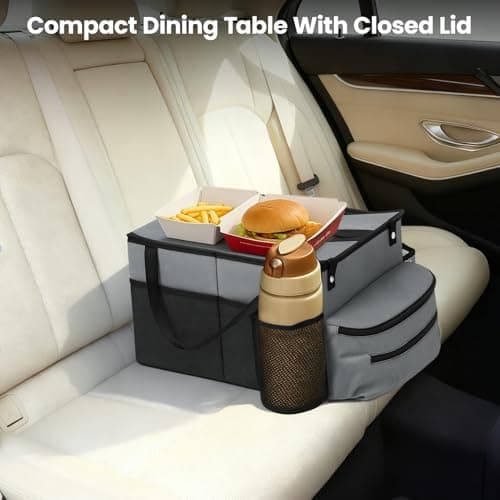 SUNNYNEST Car Seat Organizer-Car Organizer Front Seats Back Seat,with Dividers Cup Holders and Lids Suitable for Front Seats/Back Seat/Trunk Car Accessories Interior (Gray) — view 4