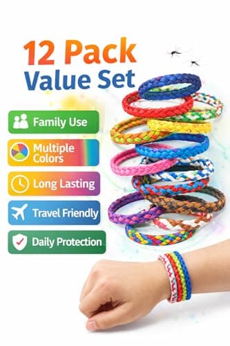 Premium Mosquito Repellent Bracelets (12 Pack) – Natural DEET-Free Bands, Adjustable & Waterproof, Safe for Kids & Adults, 300 Hours Long-Lasting Protection — view 2