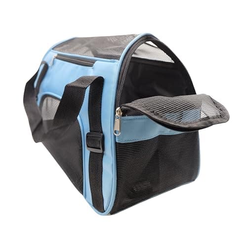 ZvoanSem Pet Carrier Bag,Small Cat Carrier Kitten Puppy little Dog Carrier for Travel Airline Approved Small Animal (S, Blue) — view 5