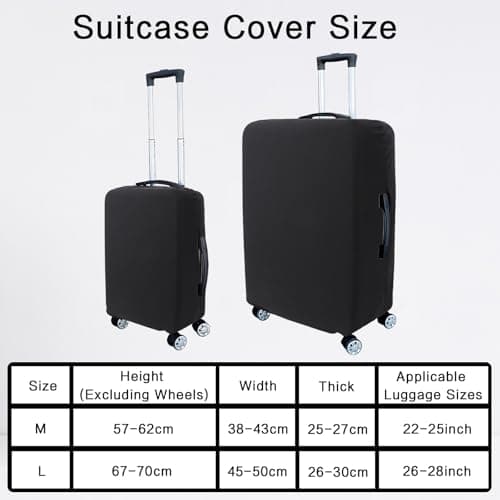 Bomiclss Elastic Suitcase Cover - Suitcase Protector for 22-25 Inch, Waterproof Dustproof Luggage Cover Black Baggage cover for Travel (Black, M) — view 2