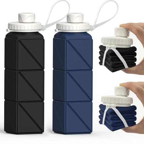 BEAUTAIL Collapsible Water Bottle 610 mL, Silicone Travel Water Bottle