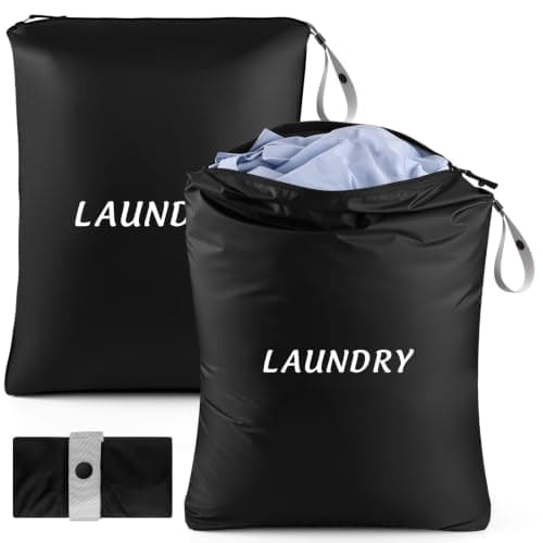 Dntorx 2 Pack Waterproof Travel Laundry Bags with Handle, Wet Bags 45x60cm