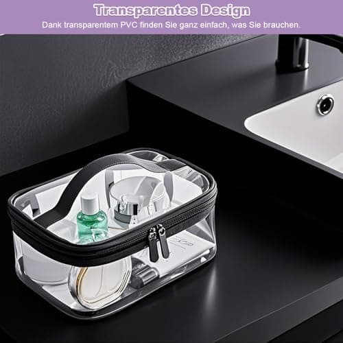 Clear Toiletry Bag, 2PCS Clear Make up Bag, Transparent Cosmetic Bags — view 4