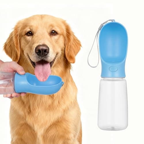 BARGAIN FACTORY Dog Water Bottle, Lightweight, Leak Proof Portable 550 ML Water Dispenser with Drinking Feeder for Pets Outdoor Walking, Hiking, Travel, Food Grade Plastic For Pets (Blue)