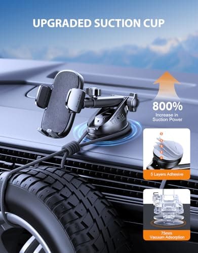Mohard Car Phone Holder, [Never Fall] Ultra Sturdy Phone Holder for Cars — view 2