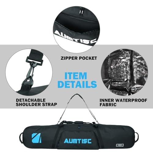 AUMTISC Snowboard Bag - Padded Ski & Snowboard Storage Travel Bag - Blue, 165cm — view 4