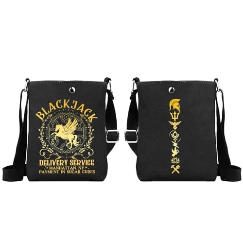 MYSOMY Camp Half Blood Crossbody Bag Percy Fans Reusable Shoulder Bag Jamp Jupiter Sopping Bag Greek Mythology Lovers Gift (BLACKJACK CB)