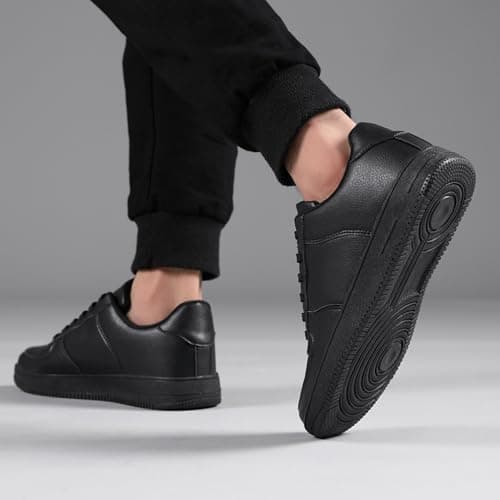 LECYGNB Men's Casual Fashion Trainers Sneakers Comfortable Breathable Lightweight Lace-Up Walking Shoes Black UK 10.5 — view 6